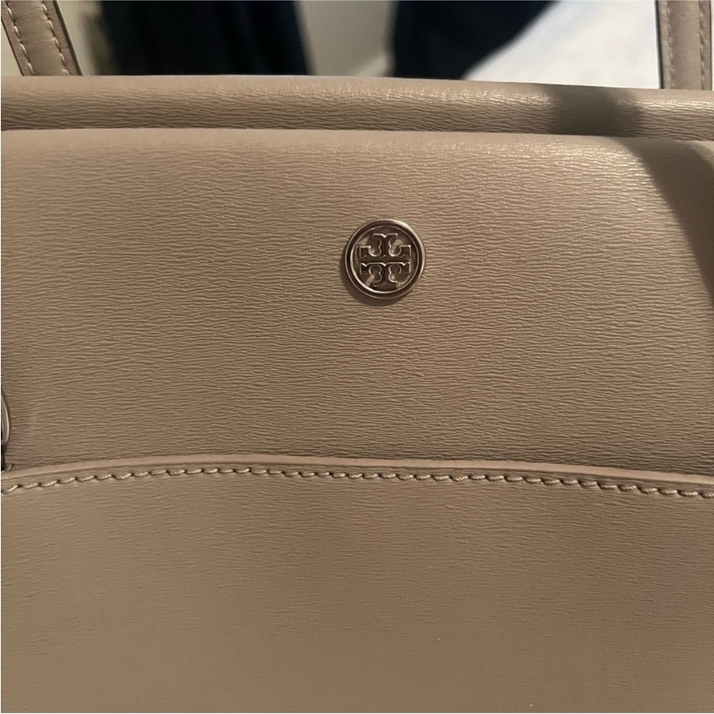 Tory Burch Taupe Leather Tote - Picture 4 of 6